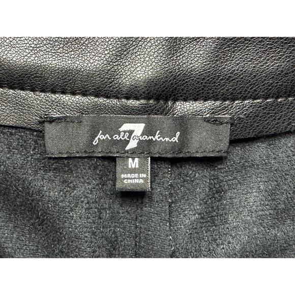 7 For All Mankind Women's Black Wide Leg Faux Leather Pants - Size M (28x30) - Picture 5 of 7